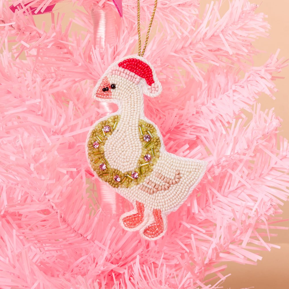 Handcrafted Beaded Ornament | Merry Silly Goose