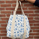 Handcrafted Canvas Tote Bag | Blue Paw Prints | Bedford - Juli's Wearable Art