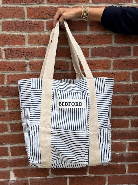 Handcrafted Canvas Tote – Block Sailor Chic Print | Bedford