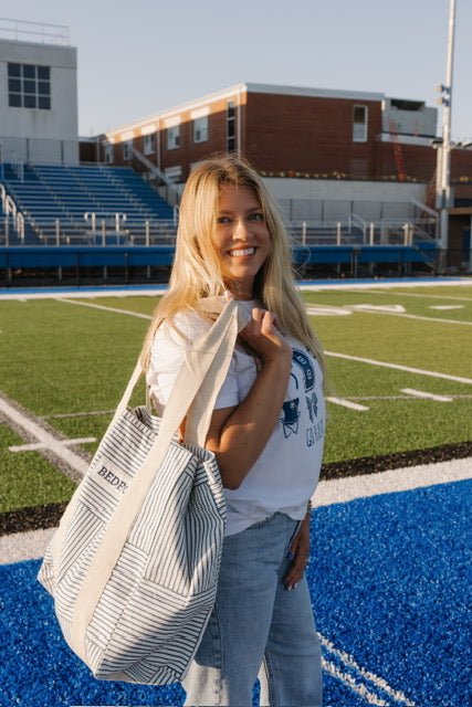 Handcrafted Canvas Tote – Block Sailor Chic Print | Bedford