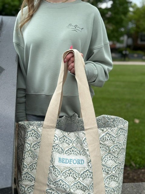 Handcrafted Canvas Tote | Floral Peacock | Bedford