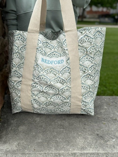 Handcrafted Canvas Tote | Floral Peacock | Bedford - Juli's Wearable Art