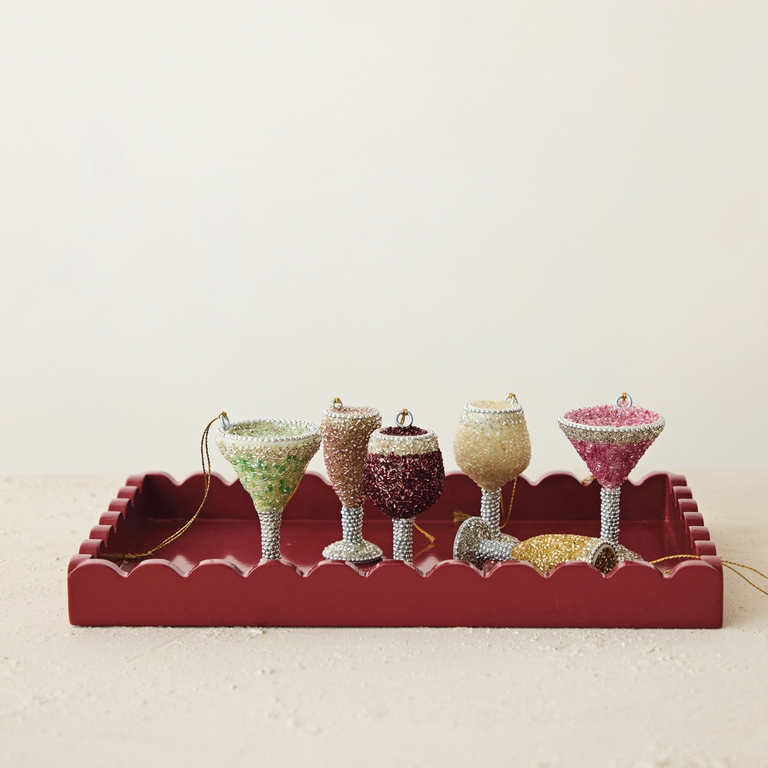 Handmade Beaded Cocktail Ornaments