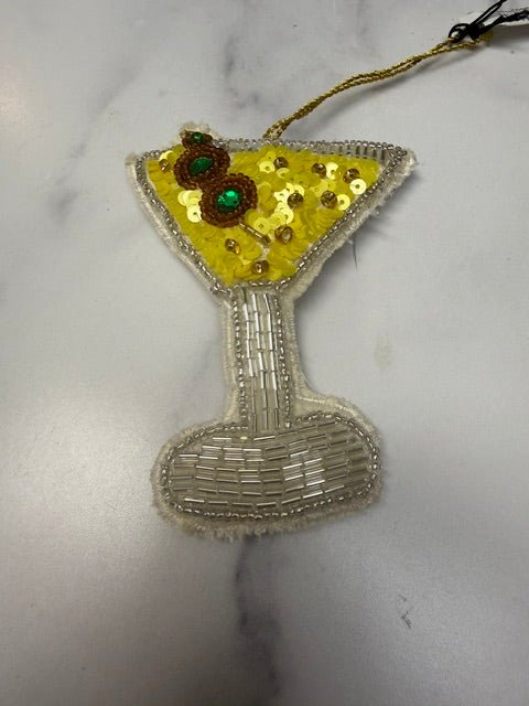 Handmade Beaded Fabric Cocktail Ornaments