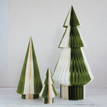 Handmade Recycled Paper Folding Honeycomb Tree | Green + Ivory - Juli's Wearable Art
