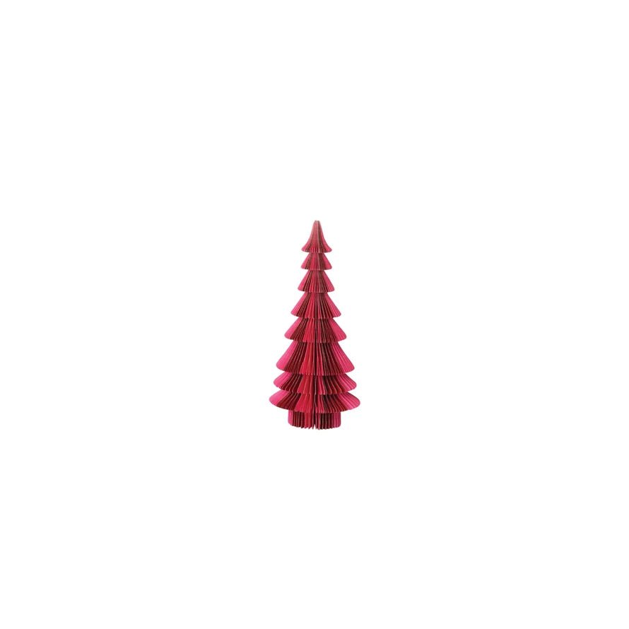 Handmade Recycled Paper Folding Honeycomb Tree, Pink & Red - 18" - Juli's Wearable Art