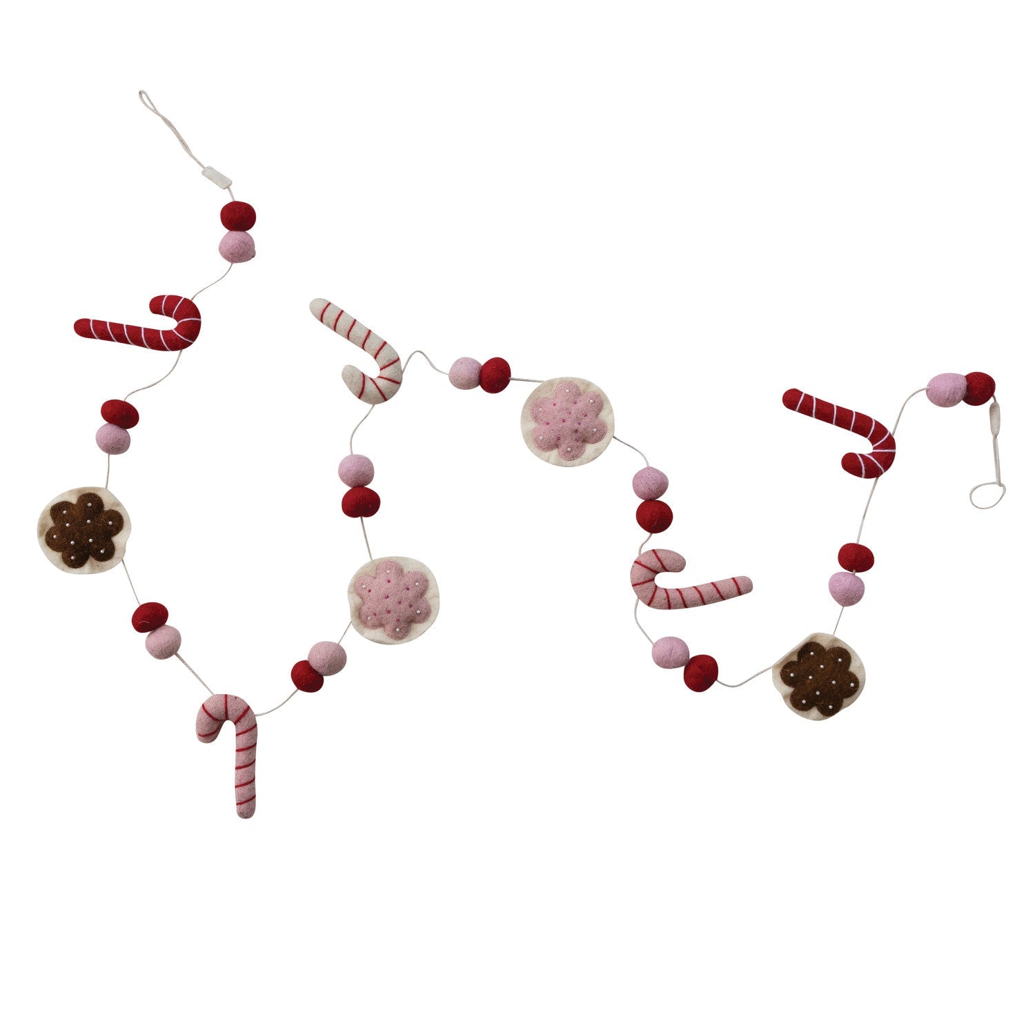 Handmade Wool Felt Candy Cane & Cookie Garland - Juli's Wearable Art