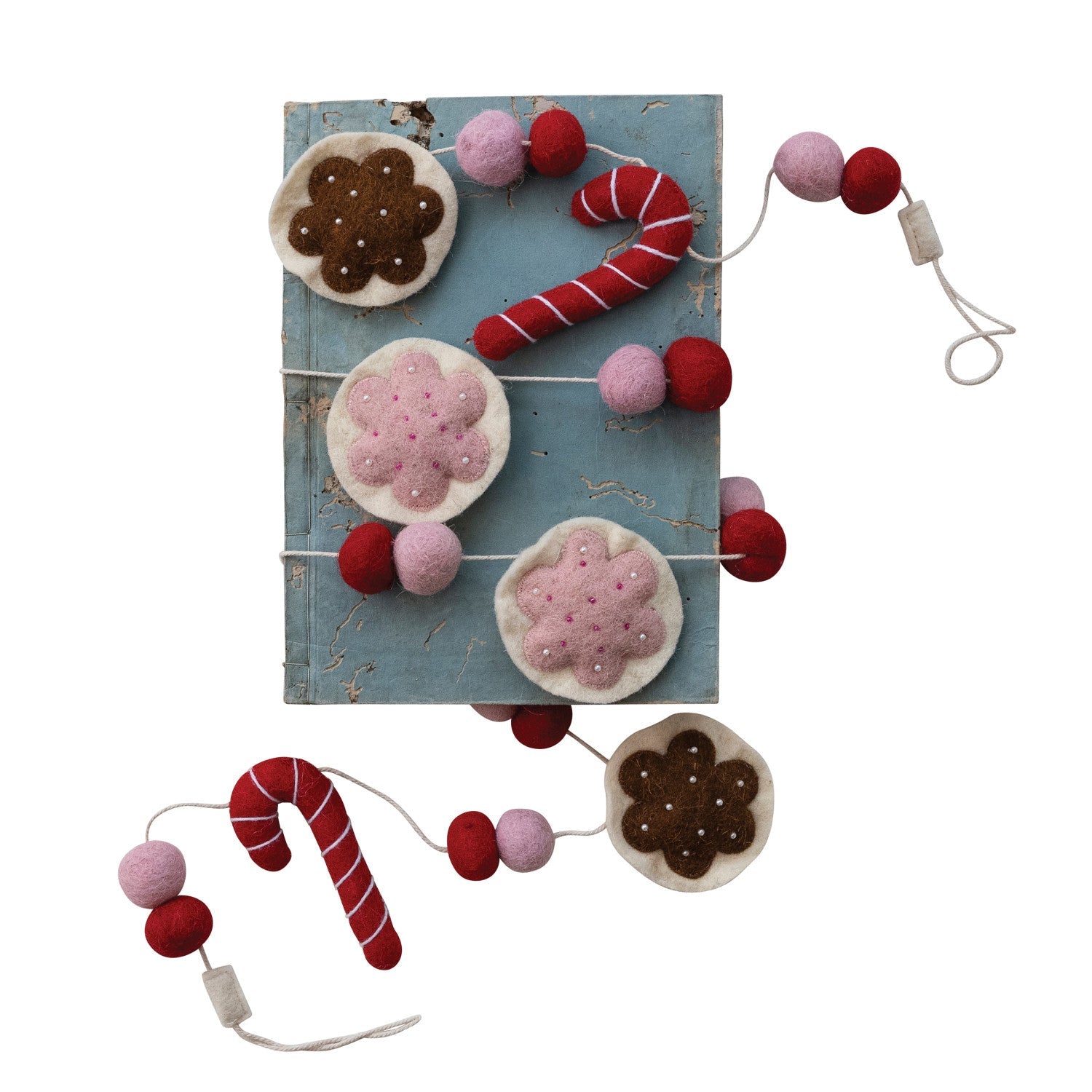 Handmade Wool Felt Candy Cane & Cookie Garland - Juli's Wearable Art