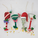 Handmade Wool Felt Holiday Cocktail Ornaments - Juli's Wearable Art