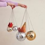 Hanging Mirrored Glass Mosaic Ball Planter – Silver Finish - Juli's Wearable Art