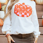 Hello Pumpkin Pullover Sweatshirt - Juli's Wearable Art