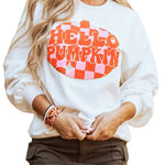 Hello Pumpkin Pullover Sweatshirt - Juli's Wearable Art