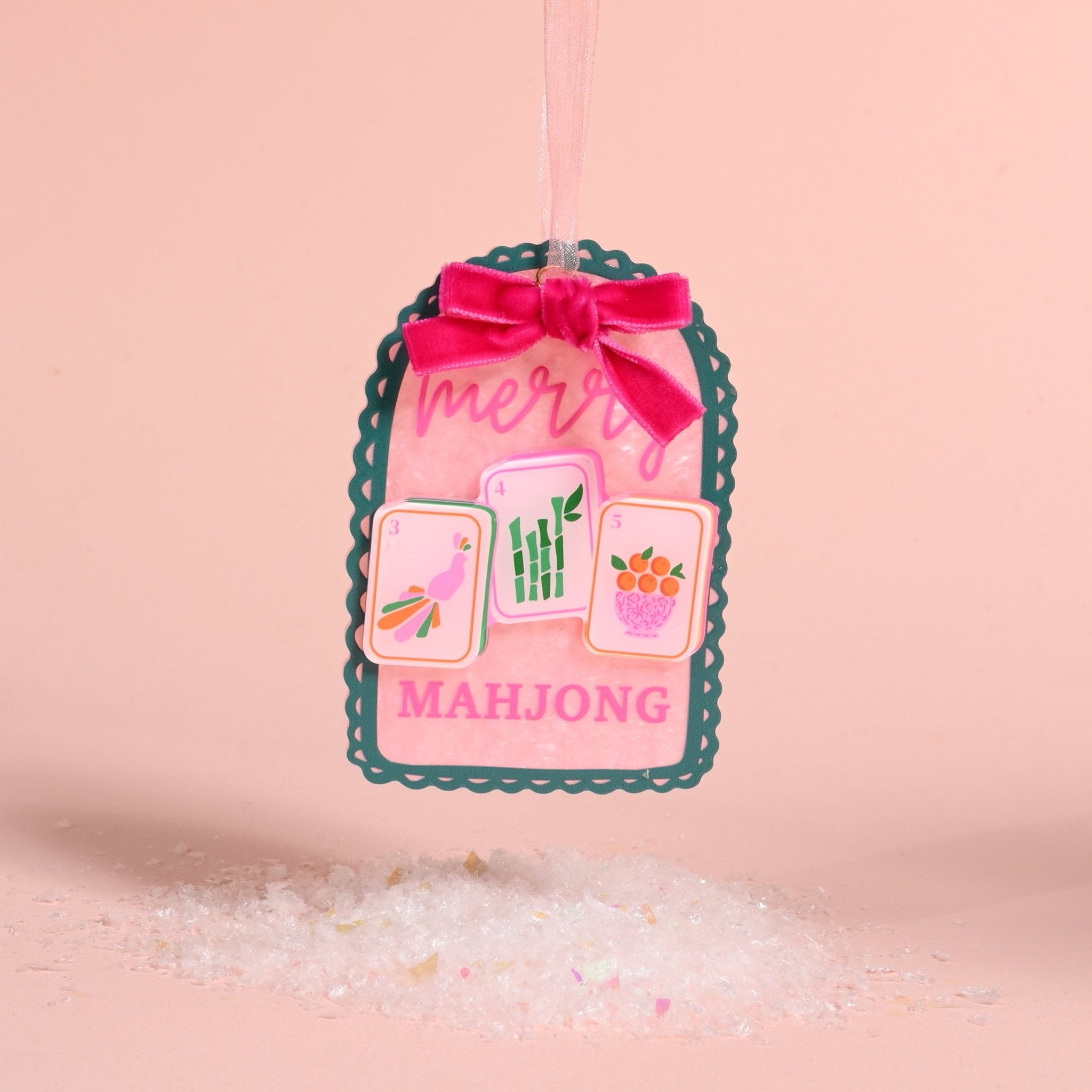 Holiday Acrylic Ornament | Merry Mahjong