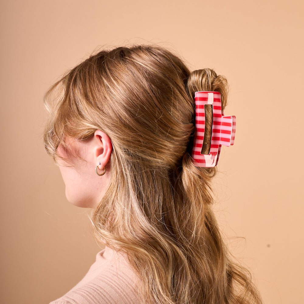 Holiday Claw Clip | Peppermint Stripes