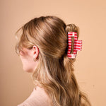 Holiday Claw Clip | Peppermint Stripes - Juli's Wearable Art