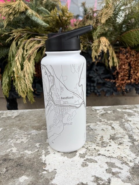 HOME TOWN MAP 32 OZ INSULATED BOTTLES - Bedford - Juli's Wearable Art