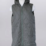 Hooded Quilted Long Vest | Olive - Juli's Wearable Art