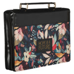 Hope and a Future Botanical Midnight Faux Leather Fashion Bible Cover - Jeremiah 29:11 - Juli's Wearable Art