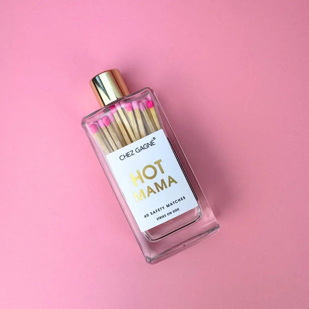 Hot Mama | Pink Matches in Glass Bottle