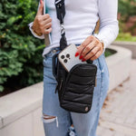 Hydrobag® Handle™ - Black Matte with Vegan Leather Trimmed Strap - Juli's Wearable Art