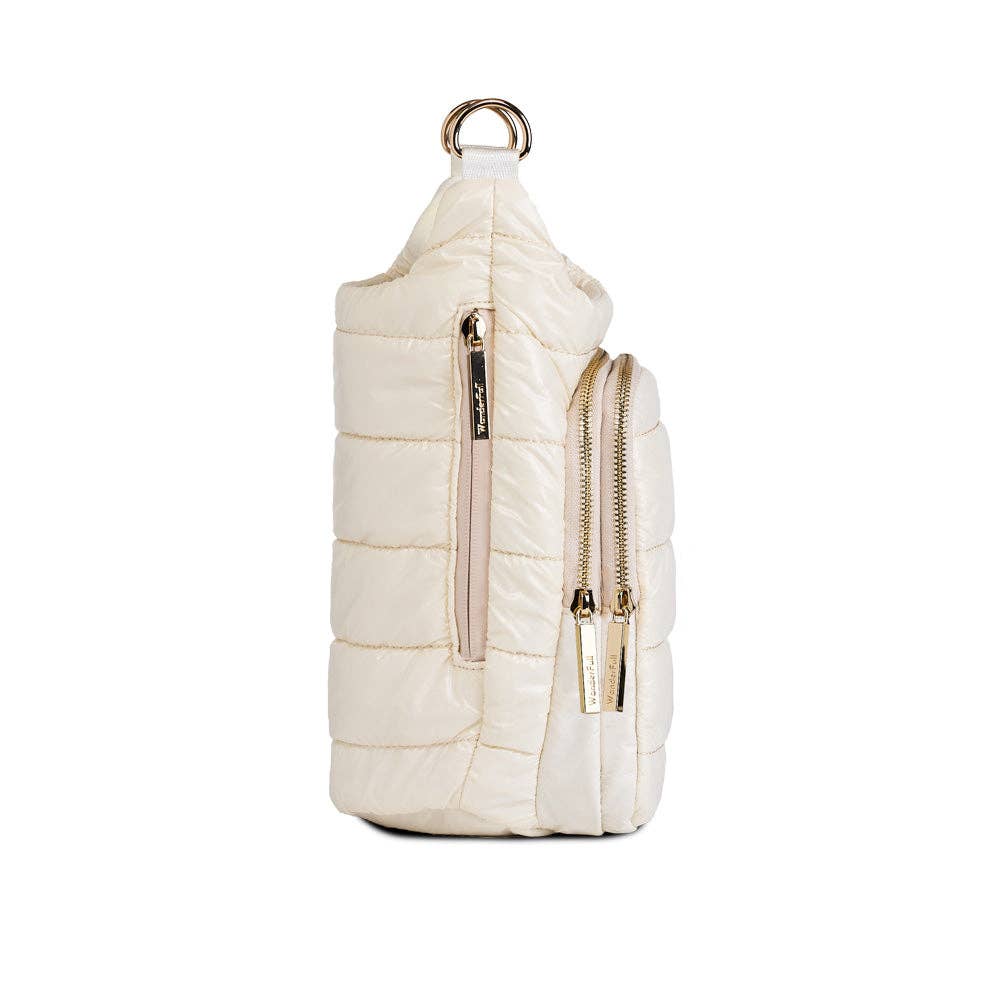 HydroBag® HANDLE™ - Ivory Glossy with Solid Vegan Leather Trimmed Strap - Juli's Wearable Art