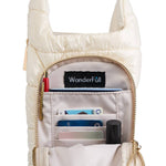 HydroBag® HANDLE™ - Ivory Glossy with Solid Vegan Leather Trimmed Strap - Juli's Wearable Art