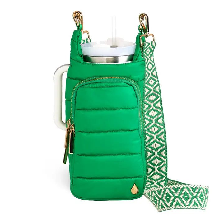 Hydrobag® Handle™ - Kelly Green with Green & White Patterned Strap - Juli's Wearable Art
