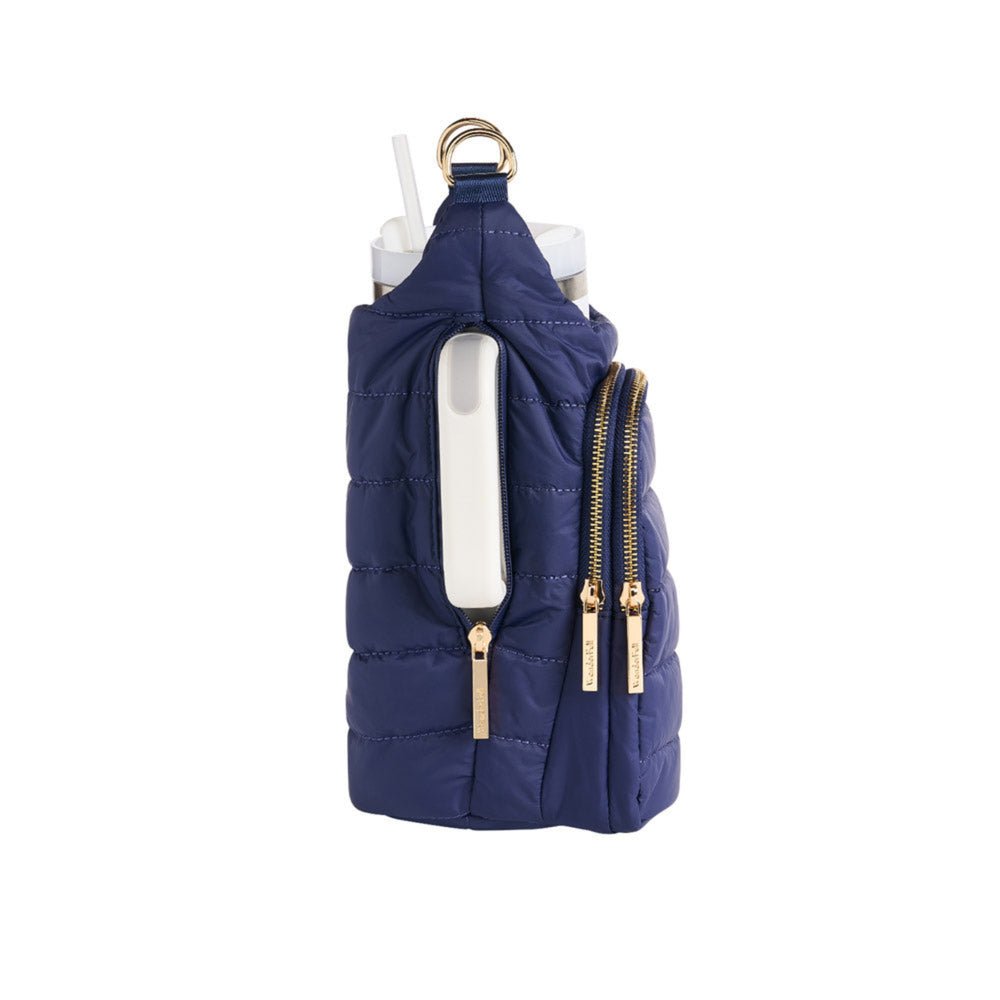 HydroBag® HANDLE™ – Navy Matte with Solid Vegan Leather Strap - Juli's Wearable Art