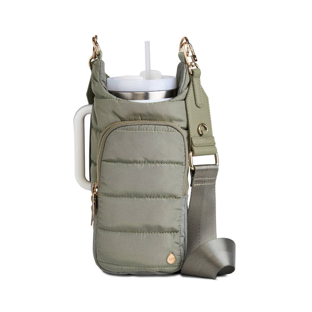 HydroBag® HANDLE™ Sage Green with Solid Vegan Leather Trim - Juli's Wearable Art