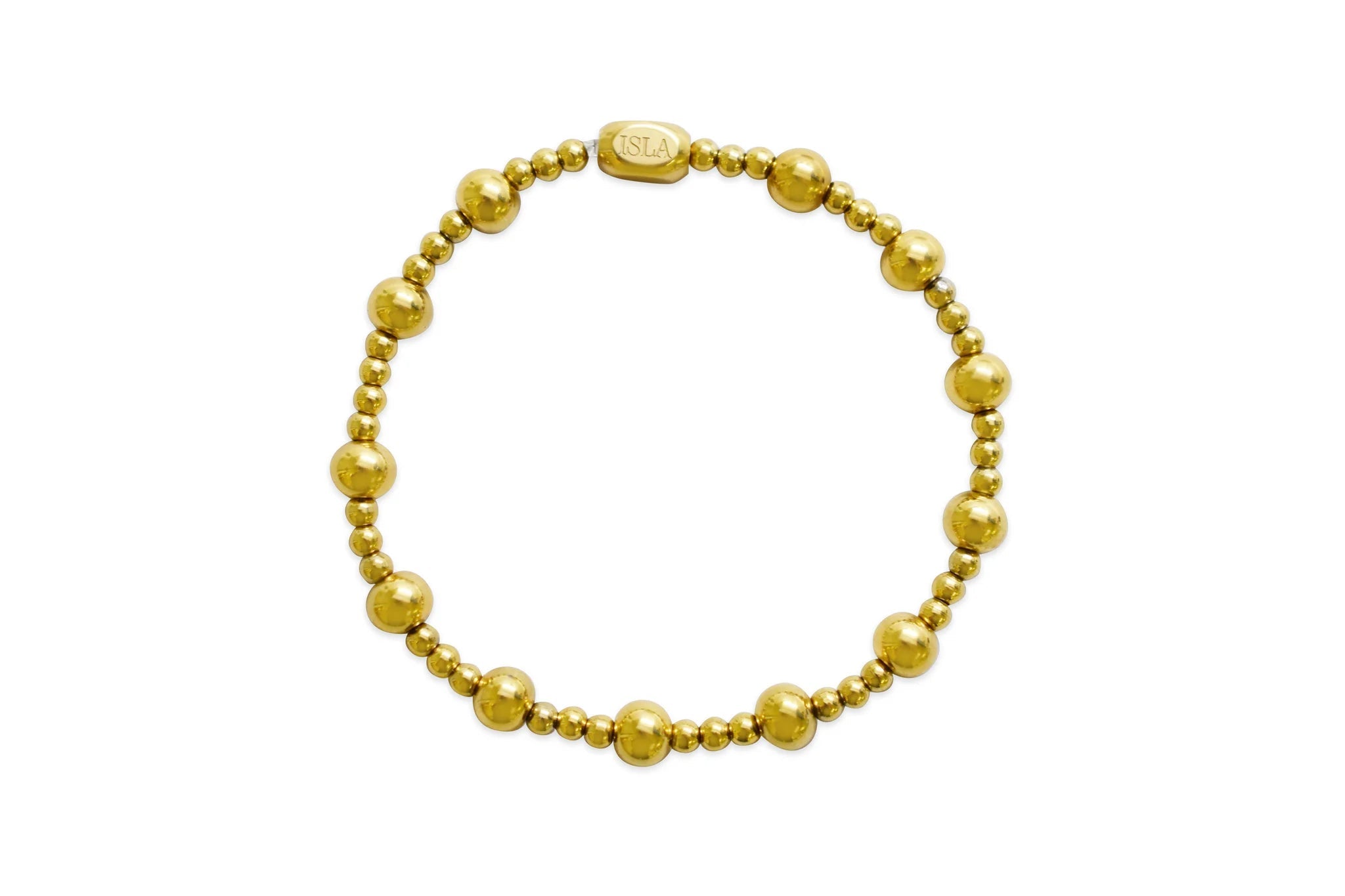 ISLA 24/7 Stretch Bracelet | 3+6mm Plain Bead Combo | Gold - Juli's Wearable Art