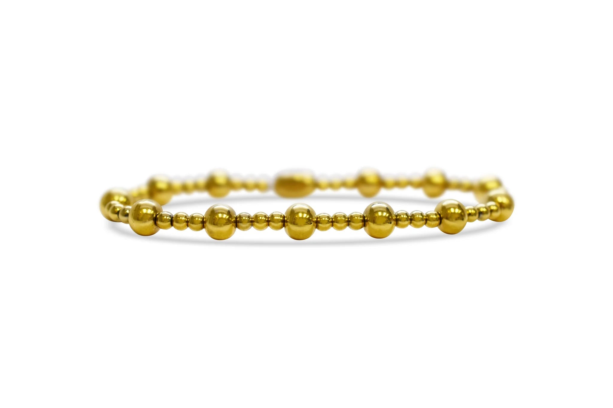 ISLA 24/7 Stretch Bracelet | 3+6mm Plain Bead Combo | Gold - Juli's Wearable Art