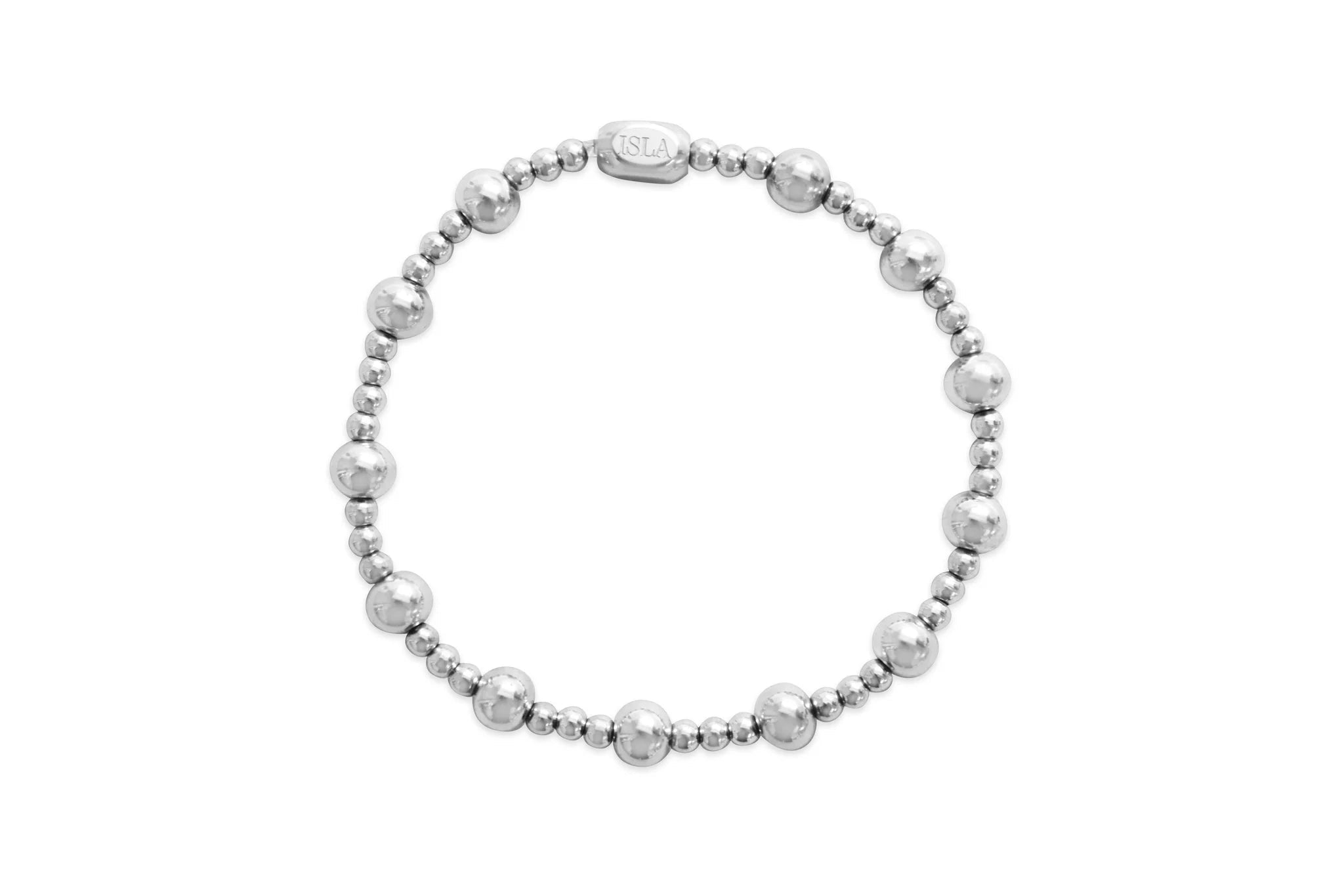 ISLA 24/7 Stretch Bracelet | 3+6mm Plain Bead Combo | Steel - Juli's Wearable Art