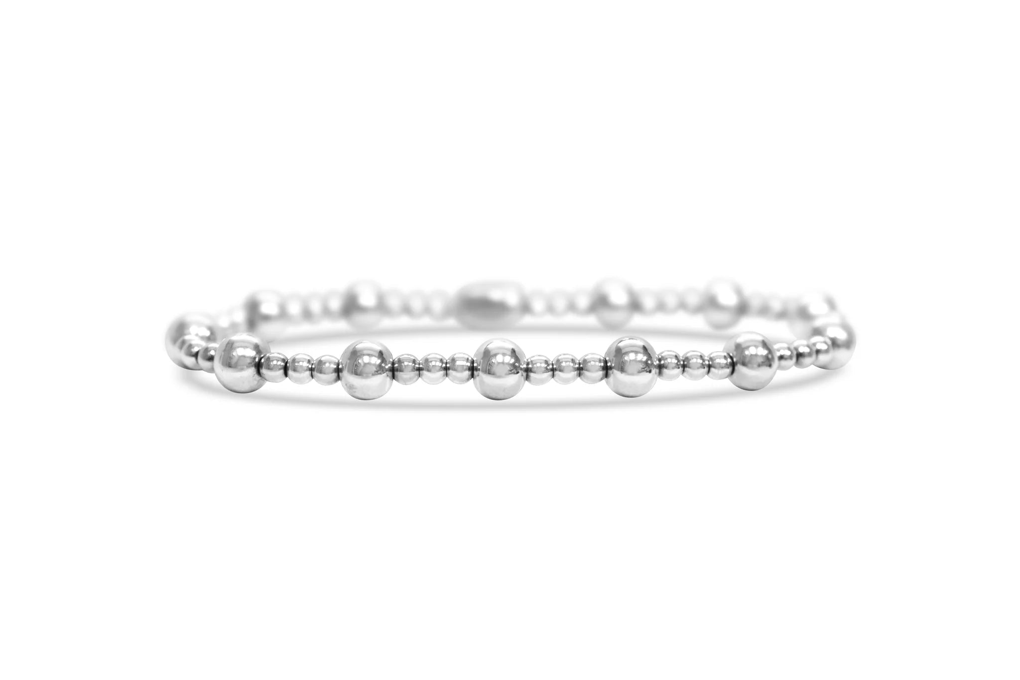 ISLA 24/7 Stretch Bracelet | 3+6mm Plain Bead Combo | Steel - Juli's Wearable Art