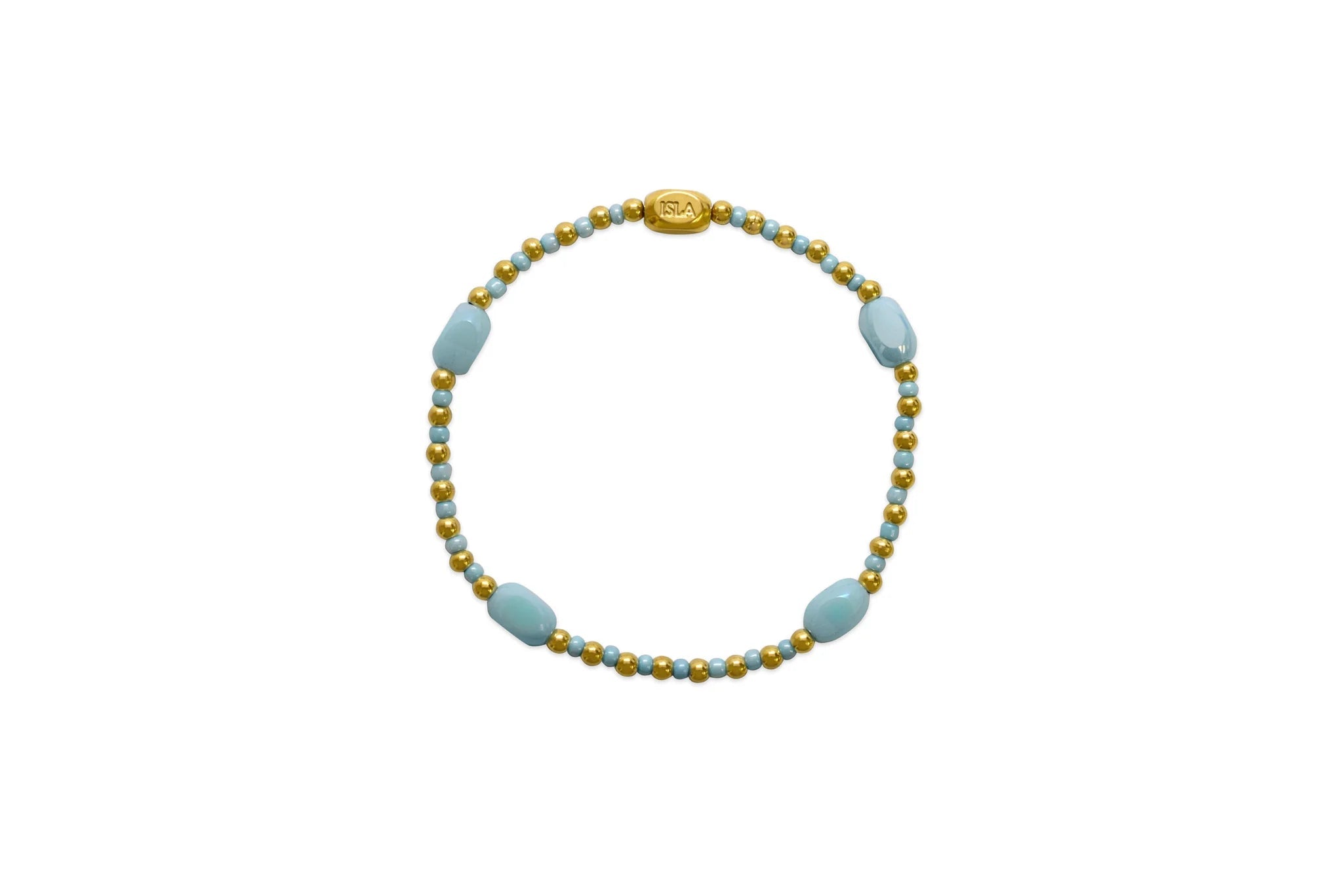 ISLA 24/7 Stretch Bracelet | " Here, There & Everywhere" | Blue Sky - Juli's Wearable Art