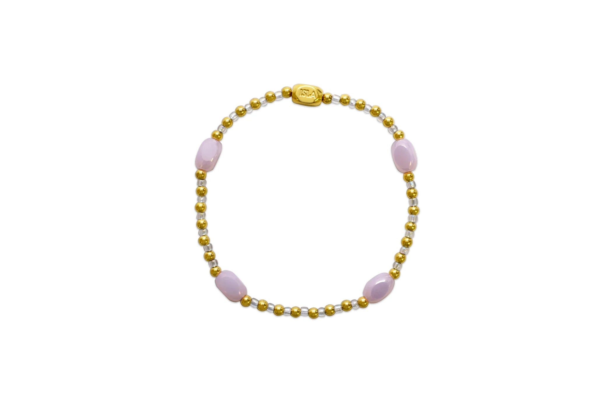 ISLA 24/7 Stretch Bracelet | " Here, There & Everywhere" | Pastel Pink - Juli's Wearable Art