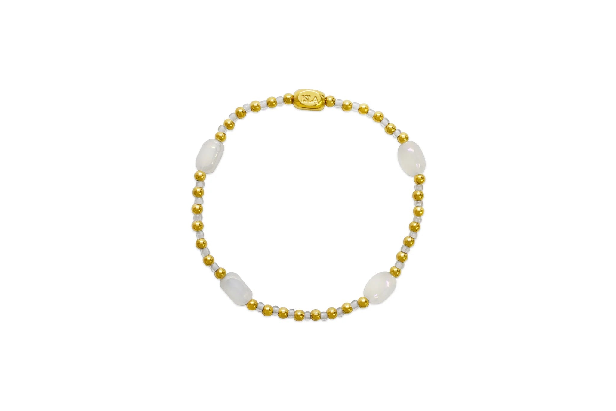 ISLA 24/7 Stretch Bracelet | " Here, There & Everywhere" | White Cap - Juli's Wearable Art