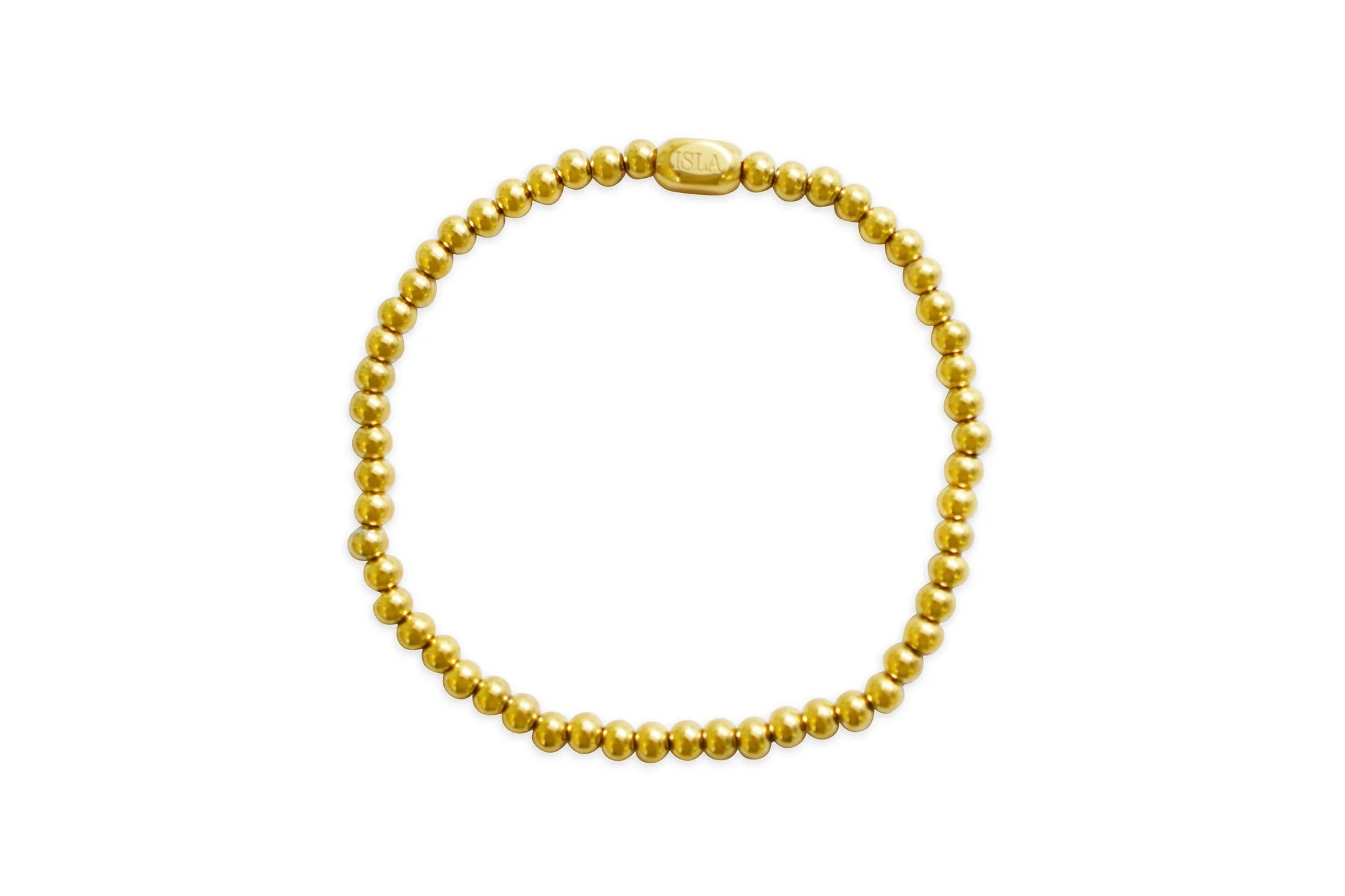 ISLA 24/7 Stretch Bracelet | Plain Ball 4mm | Gold - Juli's Wearable Art