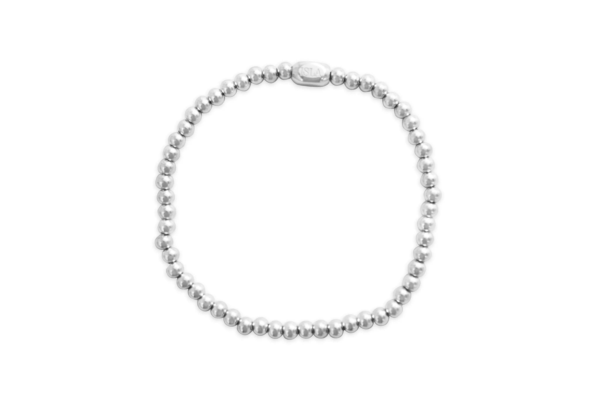 ISLA 24/7 Stretch Bracelet | Plain Ball 4mm | Steel - Juli's Wearable Art