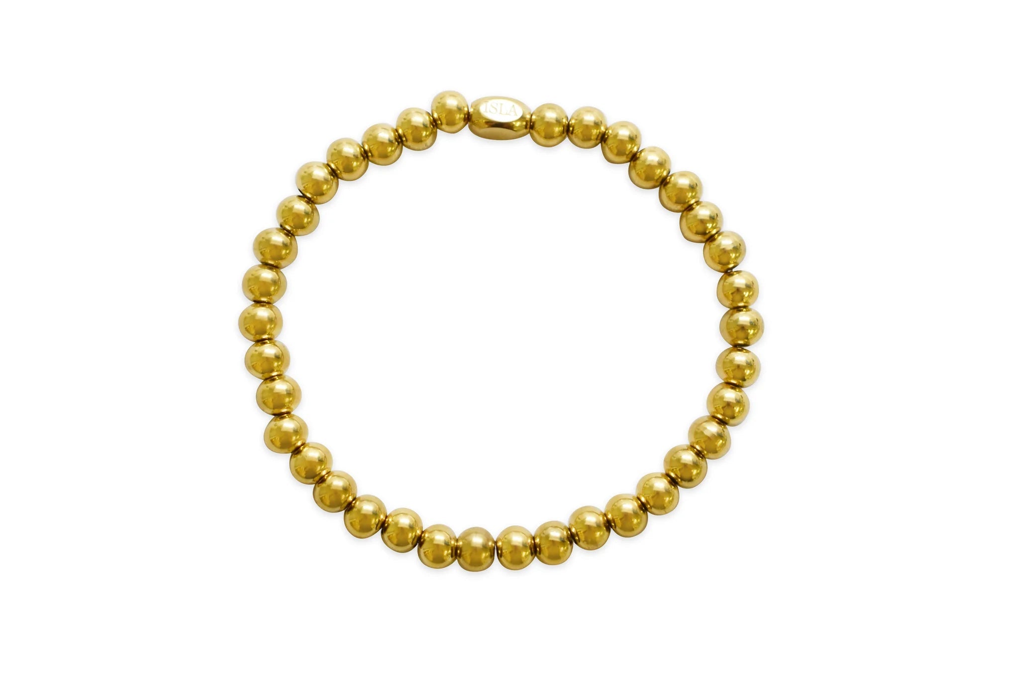 ISLA 24/7 Stretch Bracelet | Plain Ball 6mm | Gold - Juli's Wearable Art