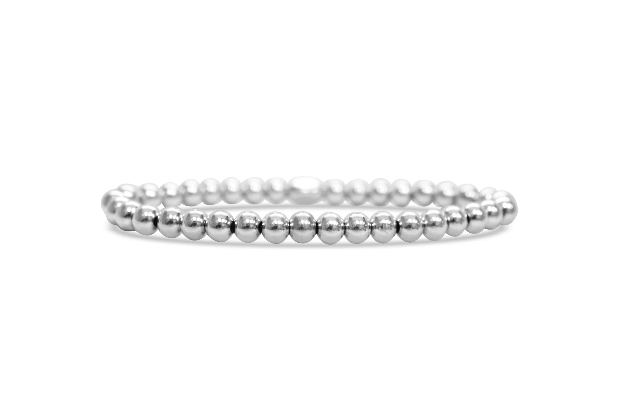 ISLA 24/7 Stretch Bracelet | Plain Ball 6mm | Steel - Juli's Wearable Art