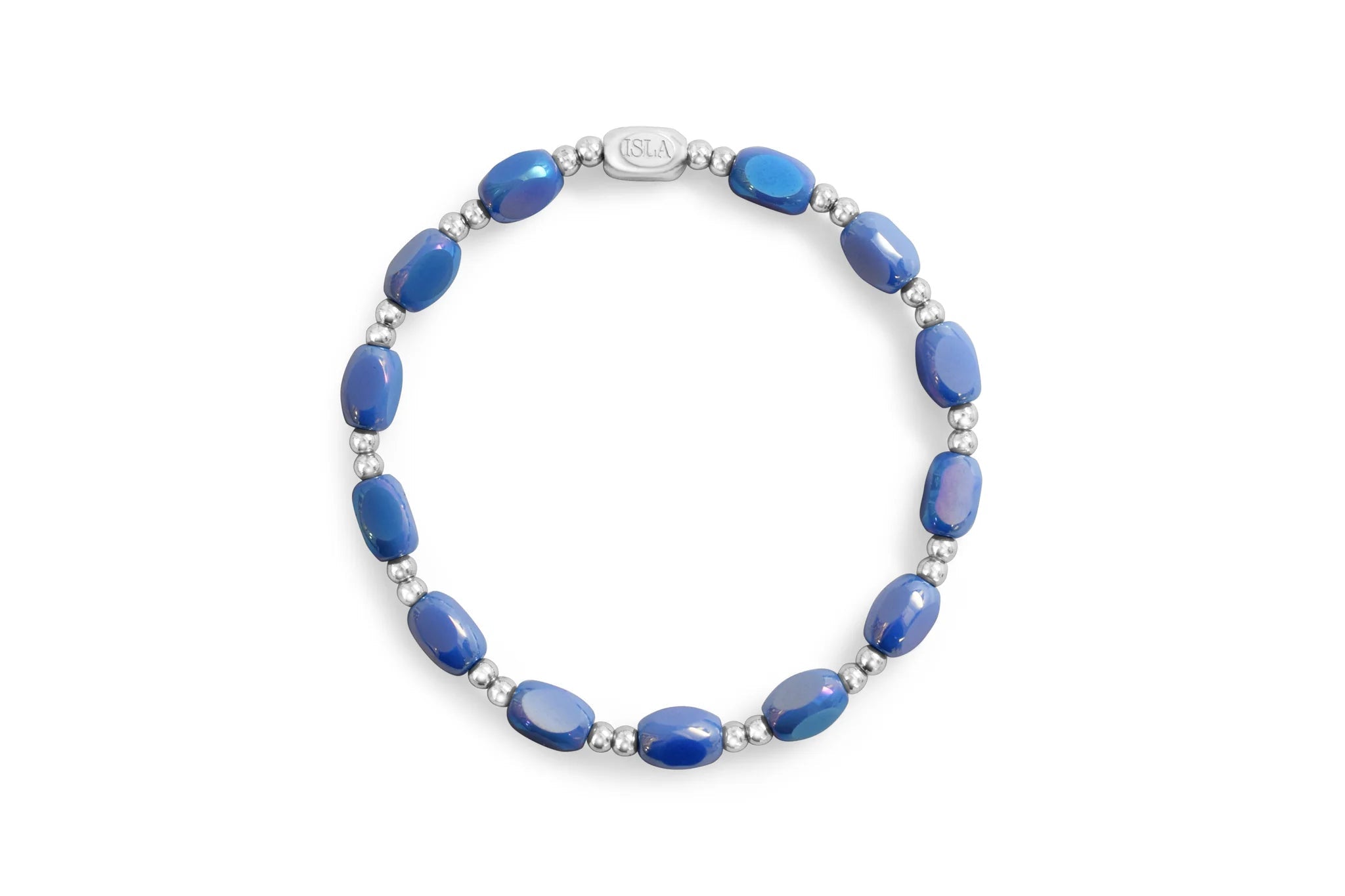 ISLA 24/7 Stretch Bracelet | Pop of Color “All In” | Steel Periwinkle Water - Juli's Wearable Art