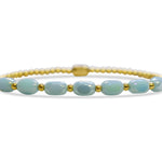 ISLA 24/7 Stretch Bracelet | Pop of Color “Meet me Halfway” | Gold Blue Sky - Juli's Wearable Art