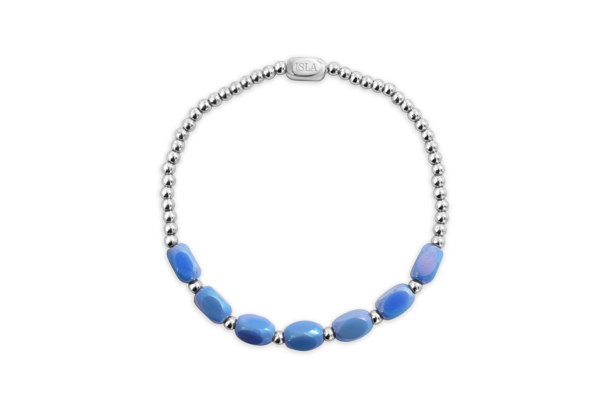 ISLA 24/7 Stretch Bracelet | Pop of Color “Meet me Halfway” | Steel Periwinkle - Juli's Wearable Art