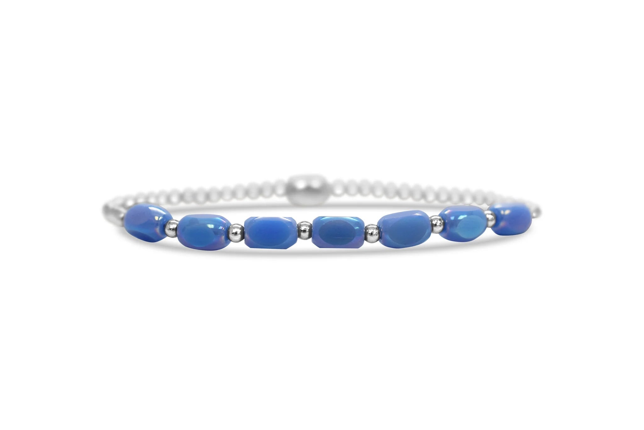 ISLA 24/7 Stretch Bracelet | Pop of Color “Meet me Halfway” | Steel Periwinkle - Juli's Wearable Art