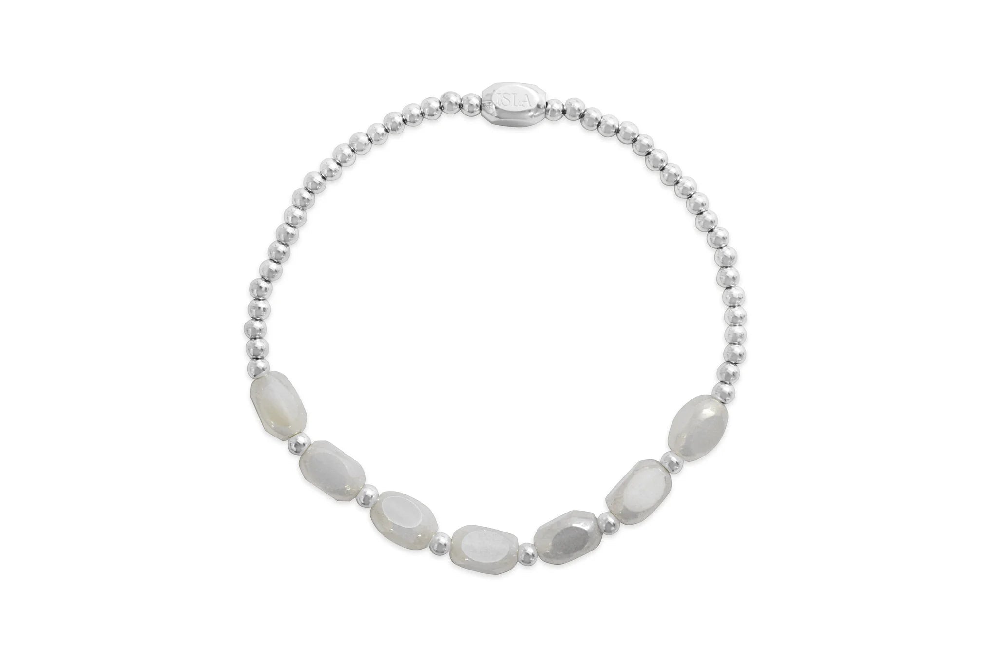 ISLA 24/7 Stretch Bracelet | Pop of Color “Meet me Halfway” | Steel White Cap - Juli's Wearable Art