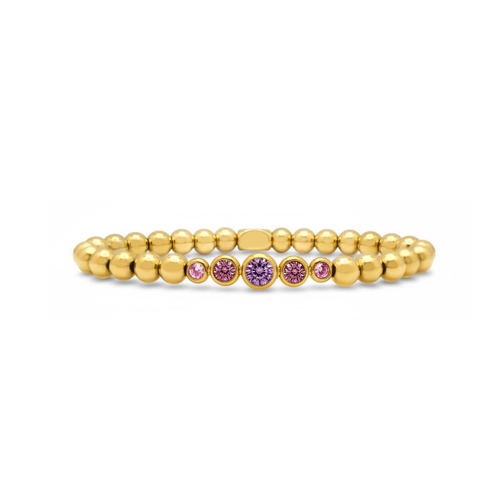 ISLA 24/7 Stretch Graduated CZ Bezel | Gold | Violet Tides