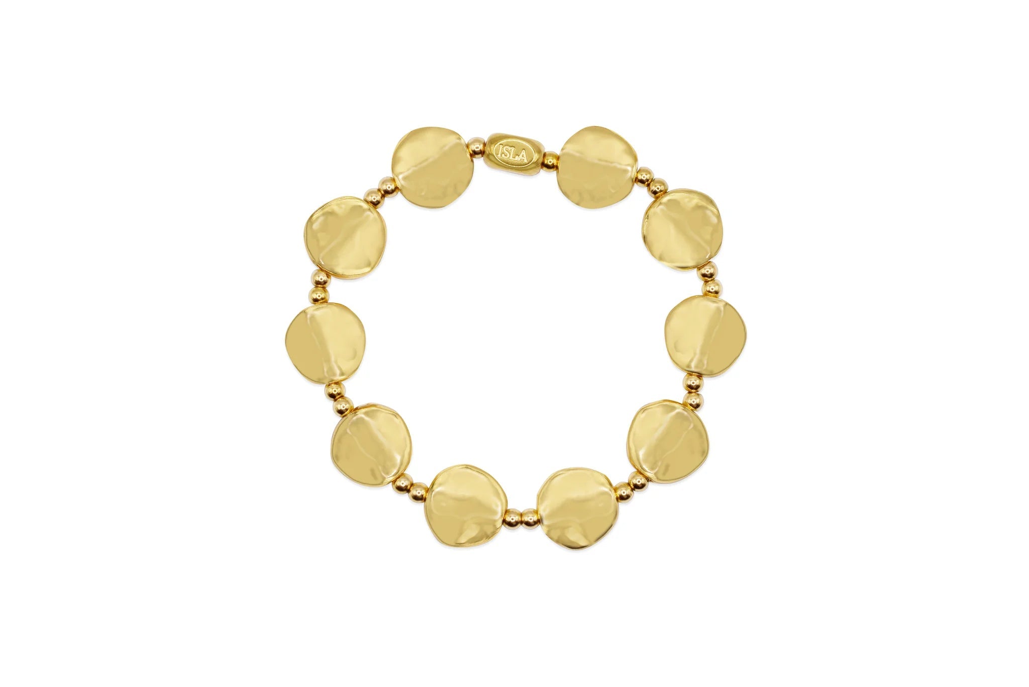 ISLA "All In" Hammered Stretch Bracelet | Gold - Juli's Wearable Art