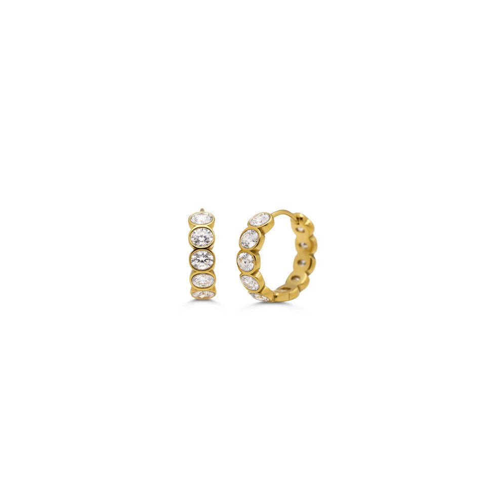 ISLA Bezel Below Huggie Earrings - Juli's Wearable Art