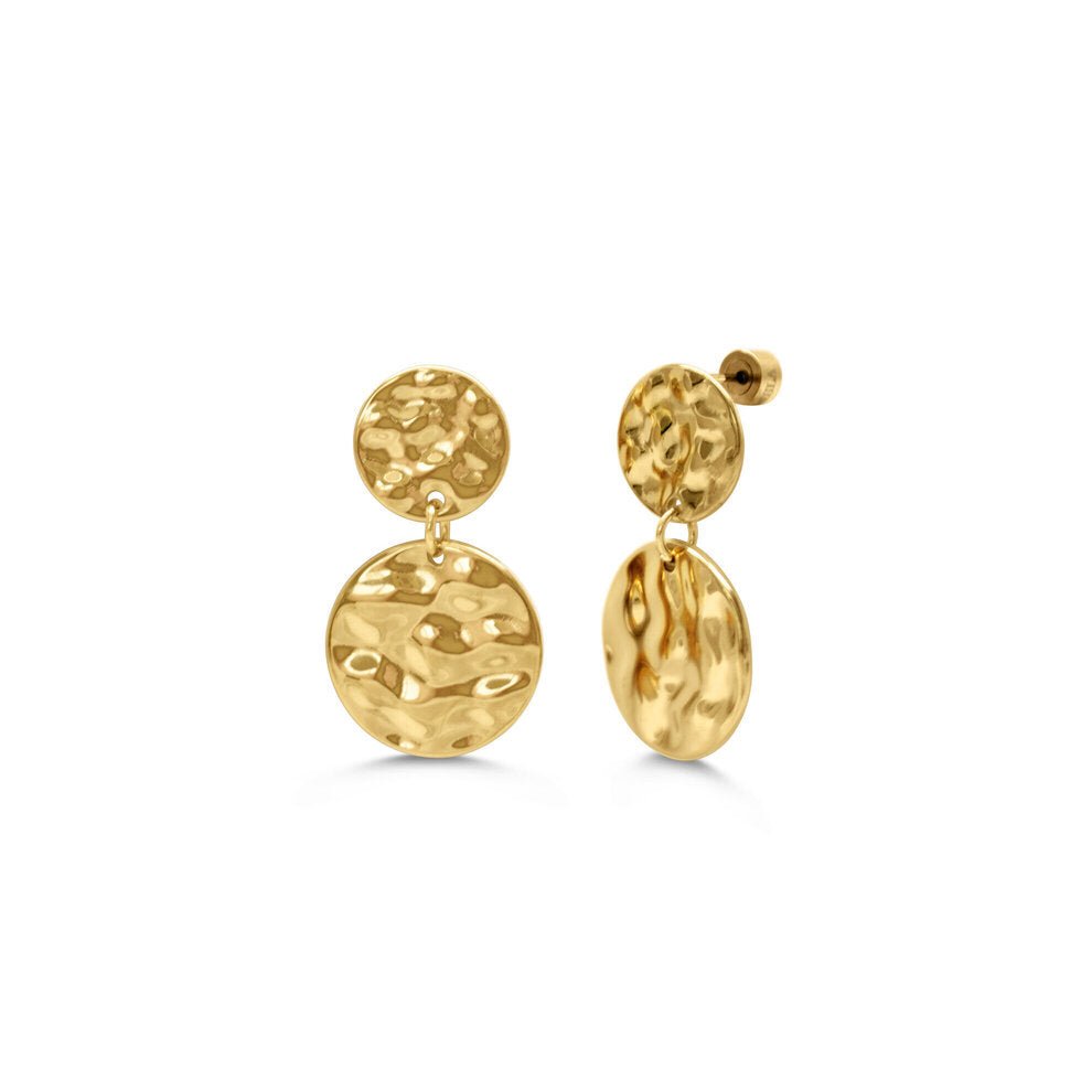 ISLA Doubled Hammered Coin Earrings