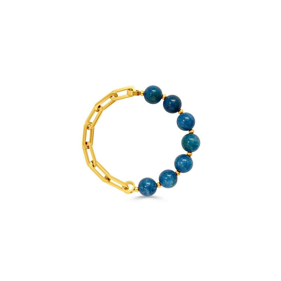 ISLA Half & Half | Gold Stretch Bracelet |  'Turqs' & Caicos
